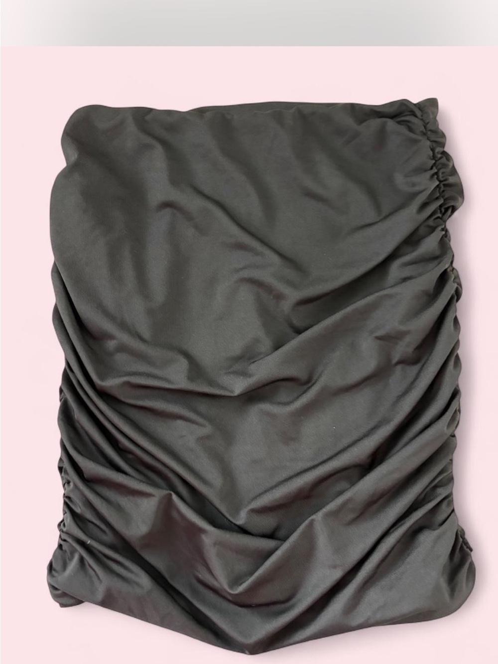 superdown Black Strapless Ruched top